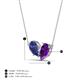 4 - Zemi 1.25 ctw Pear Shape Iolite and Amethyst (7x5 mm) Toi Et Moi Pendant Necklace 