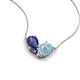 5 - Zemi 1.20 ctw Pear Shape Iolite and Aquamarine (7x5 mm) Toi Et Moi Pendant Necklace 