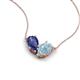5 - Zemi 1.20 ctw Pear Shape Iolite and Aquamarine (7x5 mm) Toi Et Moi Pendant Necklace 