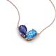 5 - Zemi 1.45 ctw Pear Shape Iolite and Blue Topaz (7x5 mm) Toi Et Moi Pendant Necklace 