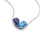 5 - Zemi 1.45 ctw Pear Shape Iolite and Blue Topaz (7x5 mm) Toi Et Moi Pendant Necklace 