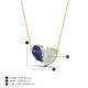 4 - Zemi 0.95 ctw Pear Shape Iolite and Opal (7x5 mm) Toi Et Moi Pendant Necklace 