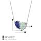 4 - Zemi 0.95 ctw Pear Shape Iolite and Opal (7x5 mm) Toi Et Moi Pendant Necklace 