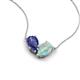 5 - Zemi 0.95 ctw Pear Shape Iolite and Opal (7x5 mm) Toi Et Moi Pendant Necklace 