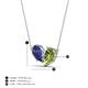 4 - Zemi 1.40 ctw Pear Shape Iolite and Peridot (7x5 mm) Toi Et Moi Pendant Necklace 