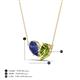 4 - Zemi 1.40 ctw Pear Shape Iolite and Peridot (7x5 mm) Toi Et Moi Pendant Necklace 
