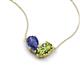 5 - Zemi 1.40 ctw Pear Shape Iolite and Peridot (7x5 mm) Toi Et Moi Pendant Necklace 