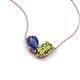 5 - Zemi 1.40 ctw Pear Shape Iolite and Peridot (7x5 mm) Toi Et Moi Pendant Necklace 
