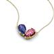 5 - Zemi 1.30 ctw Pear Shape Iolite and Pink Tourmaline (7x5 mm) Toi Et Moi Pendant Necklace 