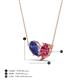 4 - Zemi 1.30 ctw Pear Shape Iolite and Pink Tourmaline (7x5 mm) Toi Et Moi Pendant Necklace 
