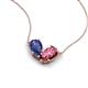 5 - Zemi 1.30 ctw Pear Shape Iolite and Pink Tourmaline (7x5 mm) Toi Et Moi Pendant Necklace 