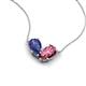 5 - Zemi 1.30 ctw Pear Shape Iolite and Pink Tourmaline (7x5 mm) Toi Et Moi Pendant Necklace 