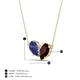 4 - Zemi 1.50 ctw Pear Shape Iolite and Red Garnet (7x5 mm) Toi Et Moi Pendant Necklace 