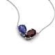 5 - Zemi 1.50 ctw Pear Shape Iolite and Red Garnet (7x5 mm) Toi Et Moi Pendant Necklace 