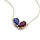5 - Zemi 1.50 ctw Pear Shape Iolite and Rhodolite Garnet (7x5 mm) Toi Et Moi Pendant Necklace 