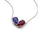 5 - Zemi 1.50 ctw Pear Shape Iolite and Rhodolite Garnet (7x5 mm) Toi Et Moi Pendant Necklace 