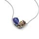 5 - Zemi 1.25 ctw Pear Shape Iolite and Smoky Quartz (7x5 mm) Toi Et Moi Pendant Necklace 
