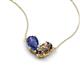 5 - Zemi 1.25 ctw Pear Shape Iolite and Smoky Quartz (7x5 mm) Toi Et Moi Pendant Necklace 
