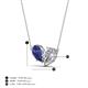 4 - Zemi 1.90 ctw Pear Shape Iolite and Lab Grown Diamond (7x5 mm) Toi Et Moi Pendant Necklace 