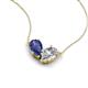 5 - Zemi 1.40 ctw Pear Shape Iolite and Natural Diamond (7x5 mm) Toi Et Moi Pendant Necklace 