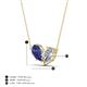 4 - Zemi 1.40 ctw Pear Shape Iolite and Natural Diamond (7x5 mm) Toi Et Moi Pendant Necklace 
