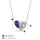 4 - Zemi 1.40 ctw Pear Shape Iolite and Natural Diamond (7x5 mm) Toi Et Moi Pendant Necklace 