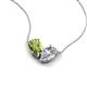 5 - Zemi 1.65 ctw Pear Shape Peridot and Moissanite (7x5 mm) Toi Et Moi Pendant Necklace 