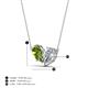 4 - Zemi 1.65 ctw Pear Shape Peridot and Moissanite (7x5 mm) Toi Et Moi Pendant Necklace 