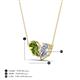 4 - Zemi 1.65 ctw Pear Shape Peridot and Moissanite (7x5 mm) Toi Et Moi Pendant Necklace 