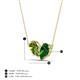 4 - Zemi 1.60 ctw Pear Shape Peridot and Lab Grown Emerald (7x5 mm) Toi Et Moi Pendant Necklace 