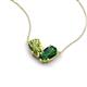 5 - Zemi 1.60 ctw Pear Shape Peridot and Lab Grown Emerald (7x5 mm) Toi Et Moi Pendant Necklace 