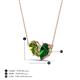 4 - Zemi 1.60 ctw Pear Shape Peridot and Lab Grown Emerald (7x5 mm) Toi Et Moi Pendant Necklace 