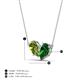 4 - Zemi 1.60 ctw Pear Shape Peridot and Lab Grown Emerald (7x5 mm) Toi Et Moi Pendant Necklace 