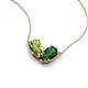 5 - Zemi 1.60 ctw Pear Shape Peridot and Lab Grown Emerald (7x5 mm) Toi Et Moi Pendant Necklace 