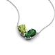 5 - Zemi 1.60 ctw Pear Shape Peridot and Lab Grown Emerald (7x5 mm) Toi Et Moi Pendant Necklace 