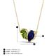 4 - Zemi 1.70 ctw Pear Shape Peridot and Lab Grown Blue Sapphire (7x5 mm) Toi Et Moi Pendant Necklace 