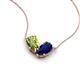 5 - Zemi 1.70 ctw Pear Shape Peridot and Lab Grown Blue Sapphire (7x5 mm) Toi Et Moi Pendant Necklace 