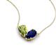 5 - Zemi 1.70 ctw Pear Shape Peridot and Lab Grown Blue Sapphire (7x5 mm) Toi Et Moi Pendant Necklace 
