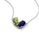 5 - Zemi 1.70 ctw Pear Shape Peridot and Lab Grown Blue Sapphire (7x5 mm) Toi Et Moi Pendant Necklace 