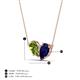 4 - Zemi 1.70 ctw Pear Shape Peridot and Lab Grown Blue Sapphire (7x5 mm) Toi Et Moi Pendant Necklace 