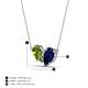 4 - Zemi 1.70 ctw Pear Shape Peridot and Lab Grown Blue Sapphire (7x5 mm) Toi Et Moi Pendant Necklace 