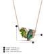 4 - Zemi 1.66 ctw Pear Shape Peridot and Created Alexandrite (7x5 mm) Toi Et Moi Pendant Necklace 
