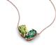 5 - Zemi 1.66 ctw Pear Shape Peridot and Created Alexandrite (7x5 mm) Toi Et Moi Pendant Necklace 