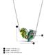 4 - Zemi 1.66 ctw Pear Shape Peridot and Created Alexandrite (7x5 mm) Toi Et Moi Pendant Necklace 