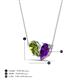 4 - Zemi 1.45 ctw Pear Shape Peridot and Amethyst (7x5 mm) Toi Et Moi Pendant Necklace 