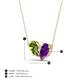 4 - Zemi 1.45 ctw Pear Shape Peridot and Amethyst (7x5 mm) Toi Et Moi Pendant Necklace 