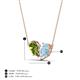 4 - Zemi 1.40 ctw Pear Shape Peridot and Aquamarine (7x5 mm) Toi Et Moi Pendant Necklace 