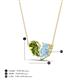 4 - Zemi 1.40 ctw Pear Shape Peridot and Aquamarine (7x5 mm) Toi Et Moi Pendant Necklace 