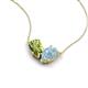 5 - Zemi 1.40 ctw Pear Shape Peridot and Aquamarine (7x5 mm) Toi Et Moi Pendant Necklace 