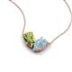 5 - Zemi 1.40 ctw Pear Shape Peridot and Aquamarine (7x5 mm) Toi Et Moi Pendant Necklace 